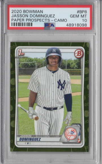 2020 Bowman Jasson Dominguez Camo PSA 10