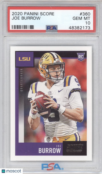 2020 Panini Score Joe Burrow #360 PSA 10 Football Trading Card
