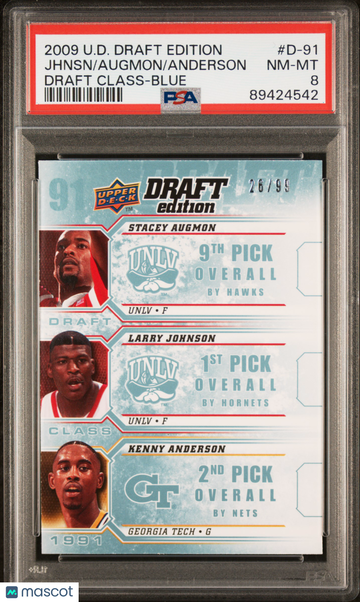 2009 Upper Deck Draft Edition Draft Class Anderson Augmon Jhnsn #D-91 Blue /99 PSA 8