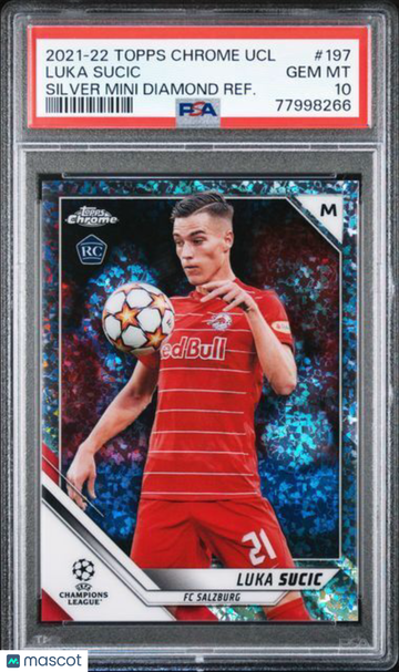 2021 Topps Chrome UEFA Champions League Luka Sucic #197 Silver Mini Diamond Refractor PSA 10