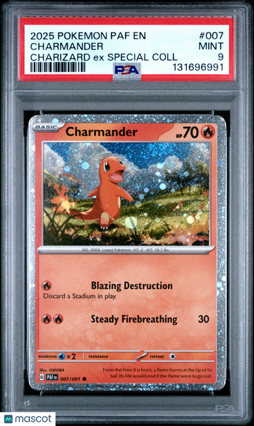2025 Pokemon Paf EN-Paldean Fates Charmander Charizard EX Special Coll PSA 9 #007