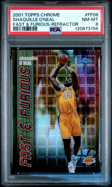 2001 Topps Chrome Fast and Furious Refractor Shaquille O'Neal #FF8 PSA 8