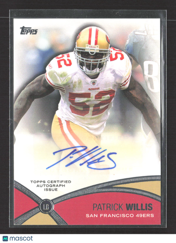 2012 Topps Prolific Playmakers Patrick Willis #PPA-PW Topps Certified Autograph Issue