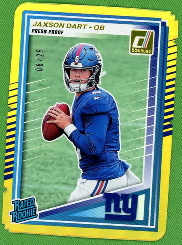 2025 Panini Donruss 400 Jaxson Dart Press Proof Rookie /25 VG NY Giants