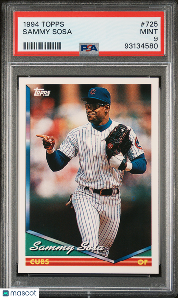 1994 Topps Sammy Sosa #725 PSA 9