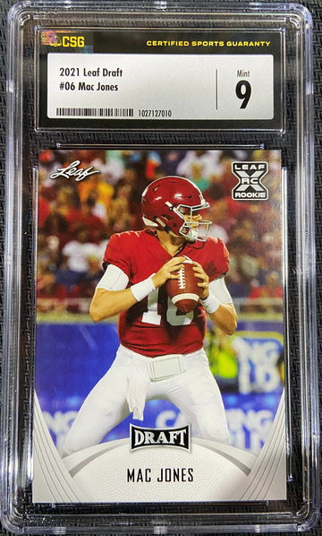2021 Leaf Draft Mac Jones CSG 9 MINT!!