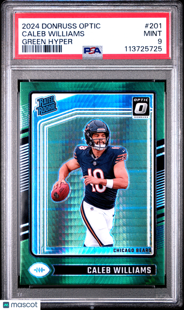 Caleb Williams 2024 Panini Donruss Optic #201 Green Hyper