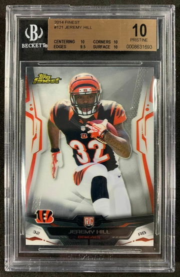 2014 Topps Finest #121 Jeremy Hill Rookie RC BGS 10 PRISTINE POP 3 - DHL Express Air with Tracking from Overseas