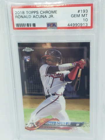 2018 topps chrome ronald acuna psa 10