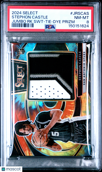 2024 Panini Select Jumbo Rookie Swatches Stephon Castle #JRSCAS RK SWT Tie Dye Prizm PSA 8