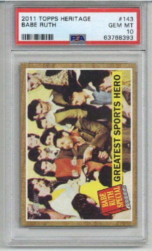 2011 TOPPS HERITAGE #143 BABE RUTH BASEBALL CARD NEW YORK YANKEES PSA 10