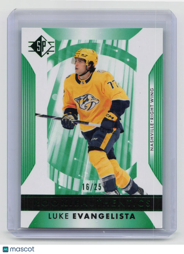 2023-24 Upper Deck SP Hockey Luke Evangelista #112 Green /25 Rookie