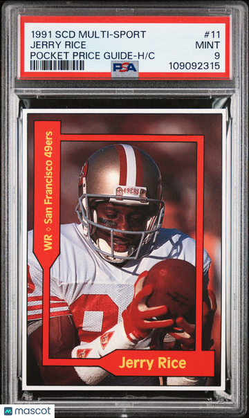 1991 SCD Multi-Sport Pocket Price Guide-Hand Cut Jerry Rice #11 HAND CUT PSA 9