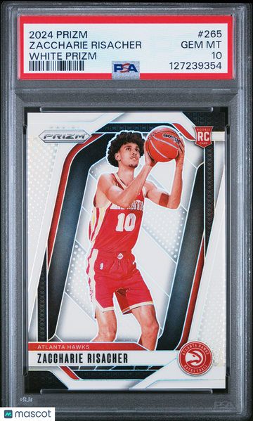 2024 Panini Prizm Zaccharie Risacher #265 White PSA 10