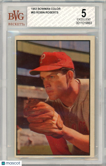 1953 Bowman Color Robin Roberts #65 Base Set BGS 5 P1373