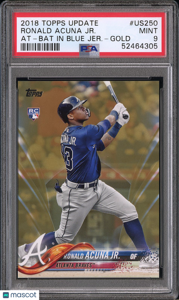2018 Topps Update Ronald Acuna JR. #US250 Gold PSA 9