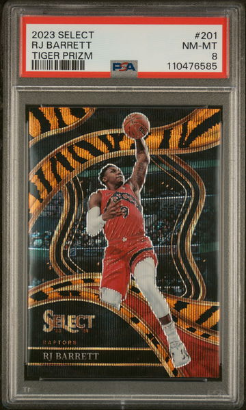 2023 Panini Select Tiger Prizm RJ Barrett #201 PSA 8