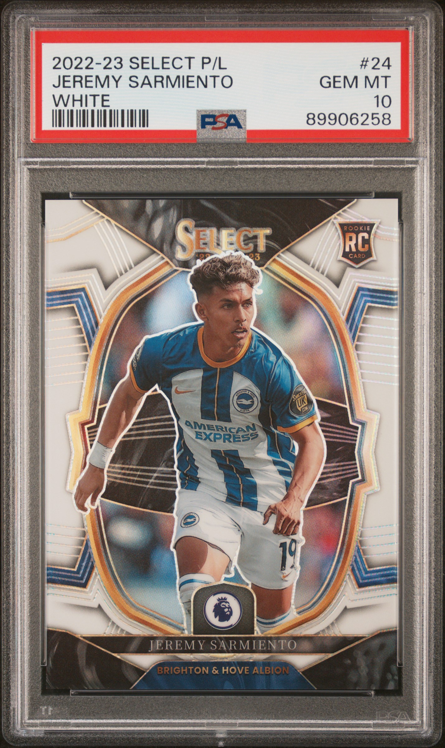 2022 Panini Select Premier League White Jeremy Sarmiento #24 PSA 10