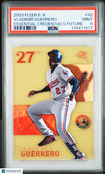 2003 Fleer E-X Vladimir Guerrero #42 Essential Credentials Future /610 PSA 9