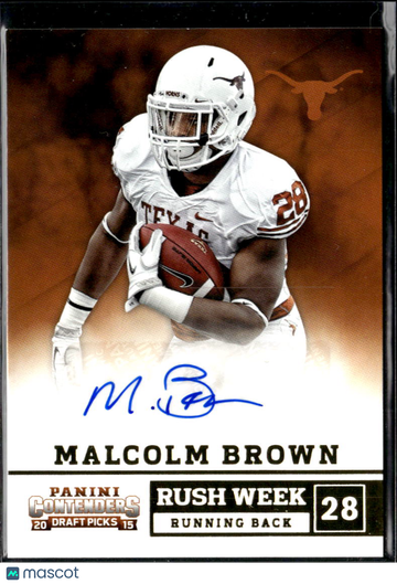 Malcolm Brown 2015 Panini Contenders Draft Picks Rush Week Auto Texas Longhorns