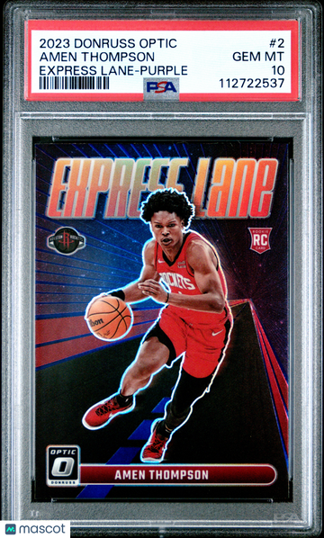 2023 Panini Donruss Optic Express Lane Amen Thompson #2 Purple PSA 10