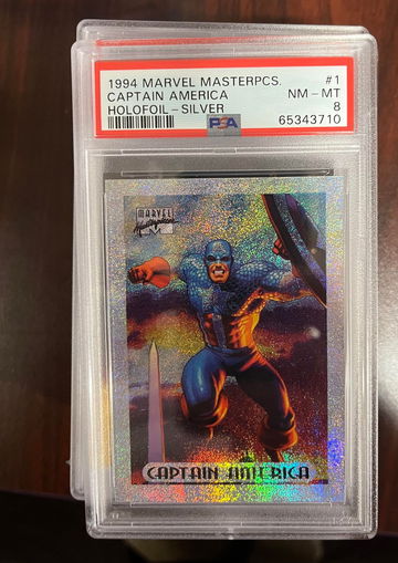 1994 Marvel Masterpieces Captain America Holofoil Silver PSA 8