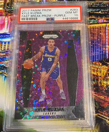2017 Kyle kuzma fast break purple prizm /75 #283 gem mt 10