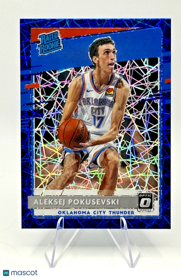 2020-21 Panini Donruss Optic Blue Velocity Prizm Rookie #167 Aleksej Pokusevski Thunder