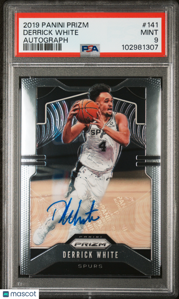 2019 Panini Prizm Derrick White #141 Autograph PSA 9