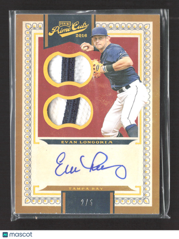2016 Panini Prime Cuts Evan Longoria #231 /5 Dual Patch Memorabilia