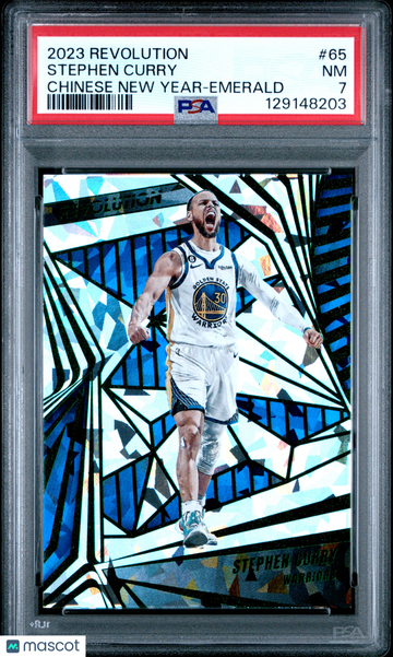 2023 Panini Revolution Stephen Curry #65 Chinese New Year Emerald PSA 7