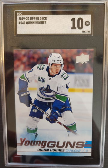 2019-20 Upper Deck Hockey Quinn Hughes Young Guns #249 SGC 10