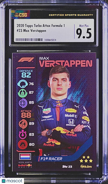 POP 1 No 10 CSG 9.5 RC Max Verstappen 2020 Topps Turbo Attax F1 Rookie Formula 1
