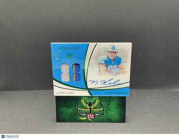2019 Panini Immaculate Collection T.J. Hockenson #NRPA-TJ /14 Autograph Patch RC