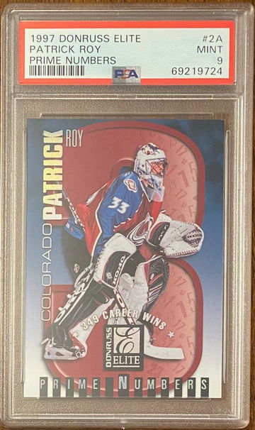 Patrick Roy - 1997-98 Donruss Elite Prime Numbers #2A  25/49 - PSA 9