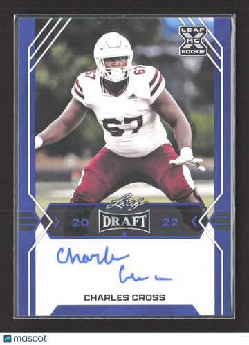 2022 Leaf Draft Charles Cross #BA-CC1 Blue RC Auto