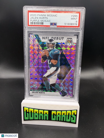 2020 Panini Mosaic Jalen Hurts #265 Purple PSA 9