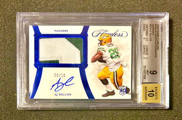 2020 Flawless AJ Dillon RPA #/10 BGS 9/10
