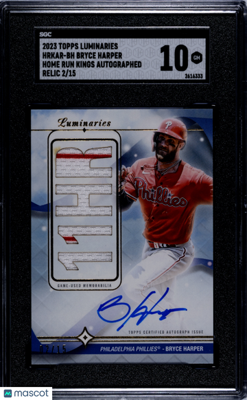2023 Topps Luminaries Bryce Harper #HRKAR-BH Home Run Kings Autograph Relic SGC 10