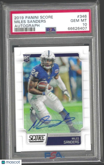 2019 Panini Score Miles Sanders #346 Autograph PSA 10