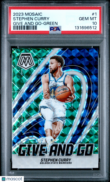 2023 Panini Mosaic Give And Go Stephen Curry #1 Green PSA 10