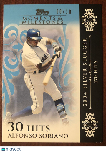 Alfonso Soriano 2008 Topps Moments & Milestones #56 Blue #08/10 New York Yankees