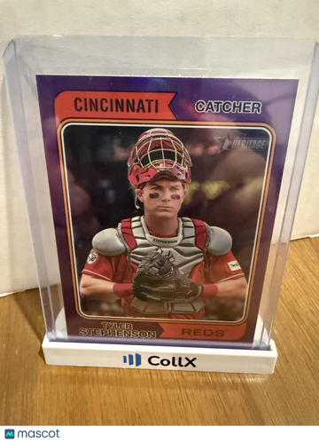 2023 Topps Heritage Tyler Stephenson #691 Chrome Purple Refractor