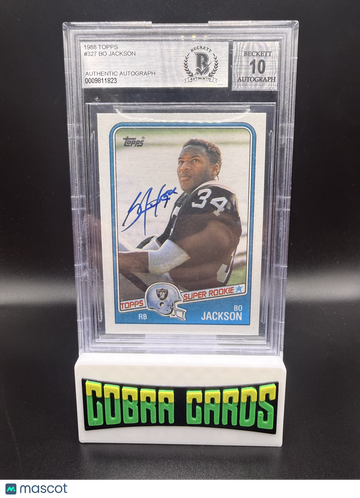 1988 Topps Bo Jackson SR #327 Rookie BGS Authentic Auto 10