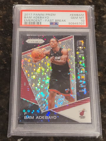 2017 Bam Adebayo Prizm Emergent Fast Break HOLOGRAM PSA 10