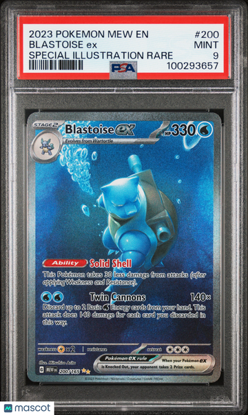 2023 Pokemon Mew EN-151 Blastoise EX Special Illustration Rare PSA 9 #200