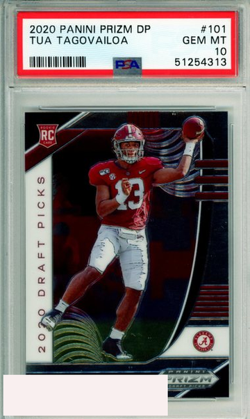 2020 PANINI PRIZM DRAFT PICKS TUA TAGOVAILOA #101 ROOKIE MIAMI PSA GEM MT 10