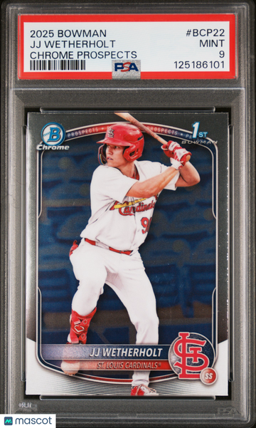 2025 Bowman Chrome Prospects JJ Wetherholt PSA 9