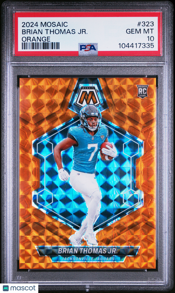 2024 Panini Mosaic Brian Thomas JR. #323 Orange /199 Rookie PSA 10
