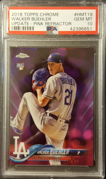 2018 Topps Chrome Update Pink Refractor Walker Buehler Rookie PSA 10 L.A. Dodgers